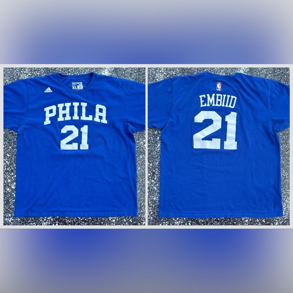 Philadelphia 76ers NBA Joel Embiid #21 Adidas The Go-To Tee Size XL - Picture 1 of 4
